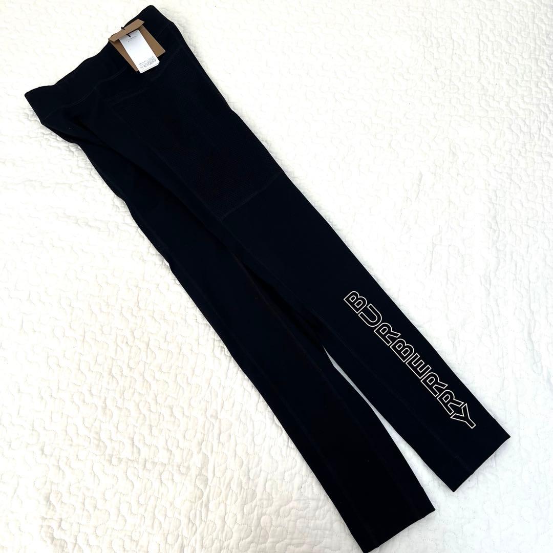 新品タグ付き　Burberry スパッツ　レギンス　キッズ　レディース　黒　ロゴ