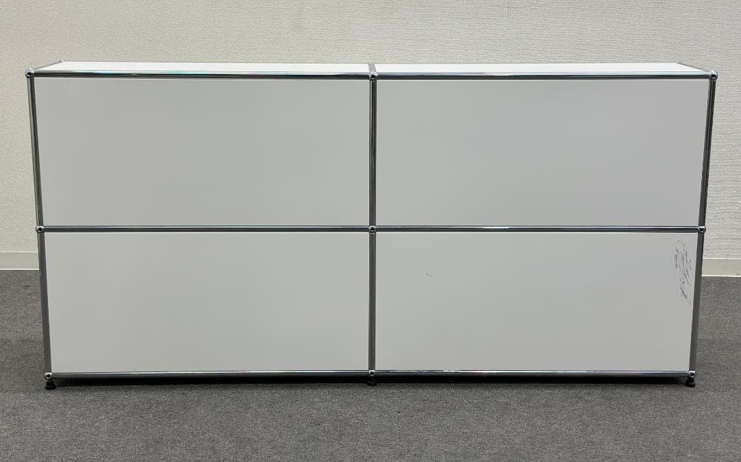 ■USM/ハラーシステム■キャビネット　2列2段　白　奥行きスリム　鍵なし