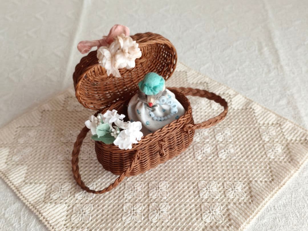 【プップさま】antique doll panier ❀ 小さなバスケット カゴ