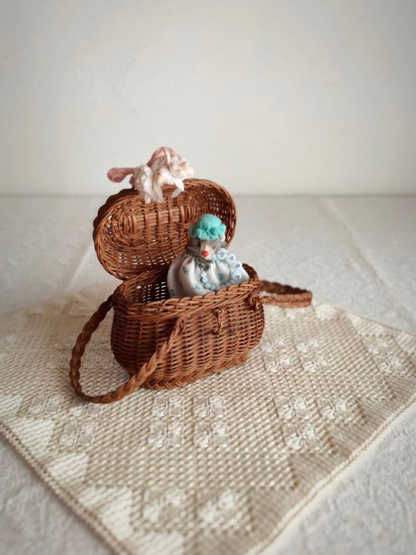 【プップさま】antique doll panier ❀ 小さなバスケット カゴ