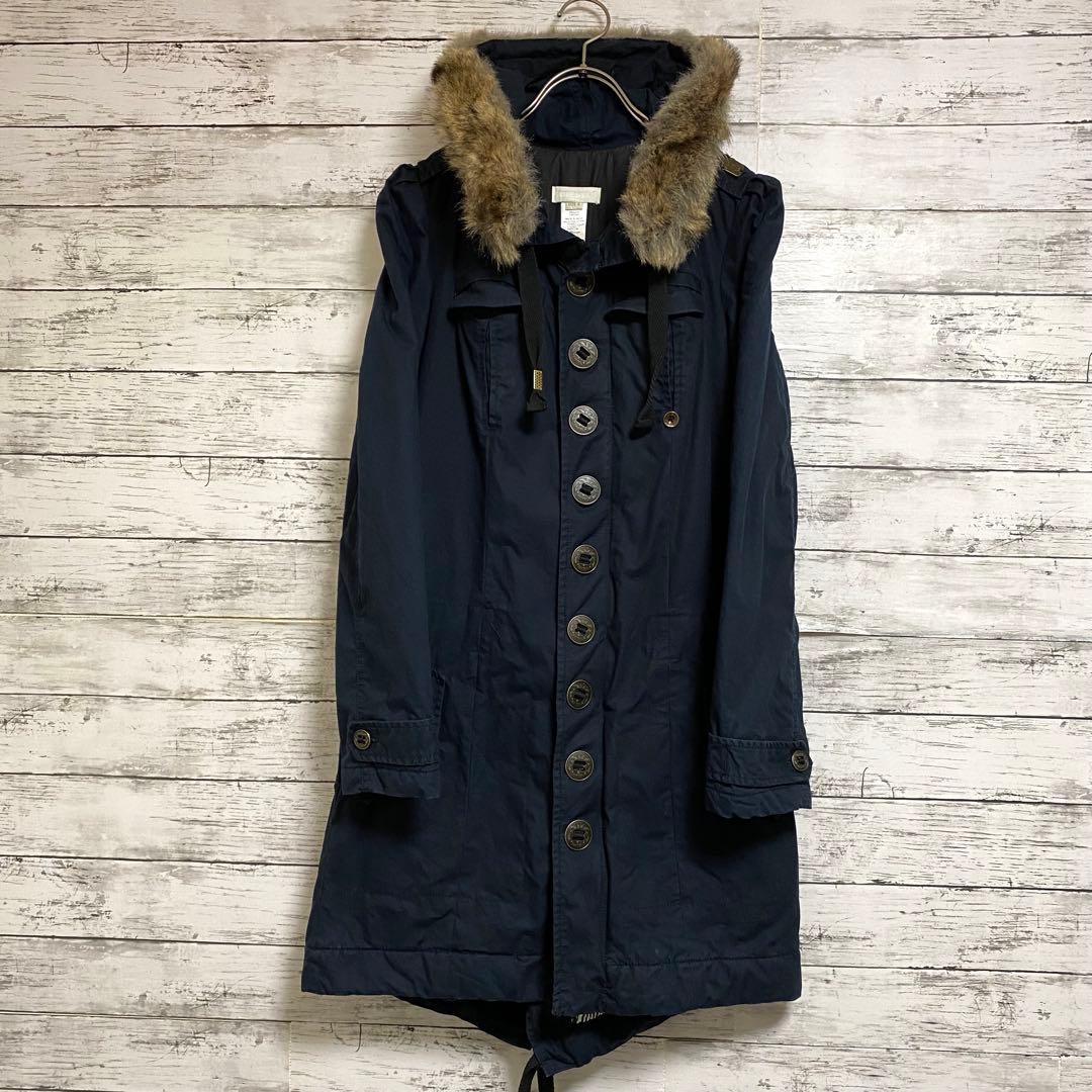 DIESEL 刺繍 ナイロン フード付き ジャケット ディーゼルボタン 紺色