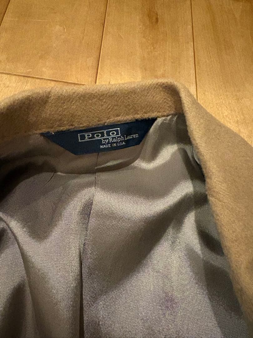 美品 Polo ポロラルフローレン41L キャメルヘア テーラードジャケット