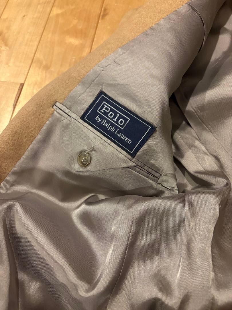 美品 Polo ポロラルフローレン41L キャメルヘア テーラードジャケット