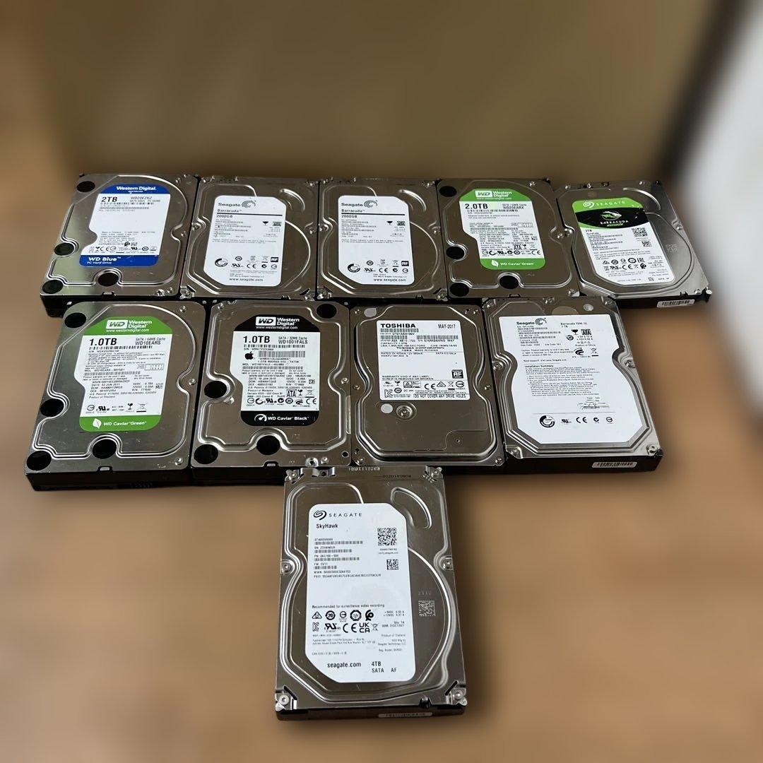 まとめ10個売り 4TB 、2TB、1TBストレージ中古。