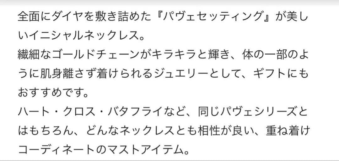 試着のみ　アーカー　イニシャルネックレスR
