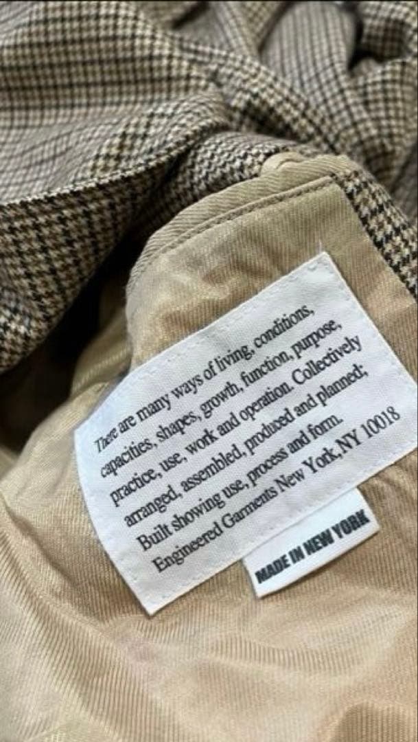 ENGINEERED GARMENTS ガンクラブチェックジャケット　M