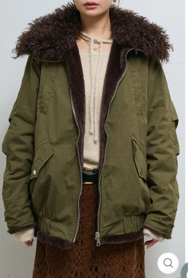 未使用【IAMALPHA】ボア襟ジップブルゾン - F / ボア襟ジップブルゾン