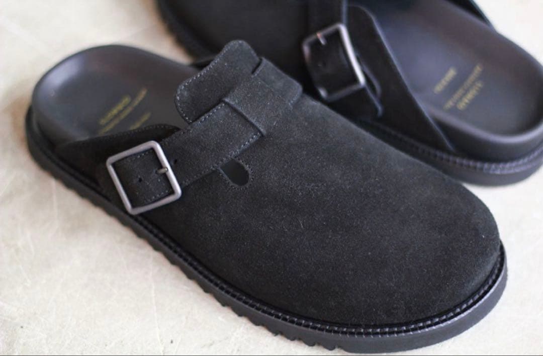 Slow & Co. スロウ ブラック スエード レザー サボ サンダル