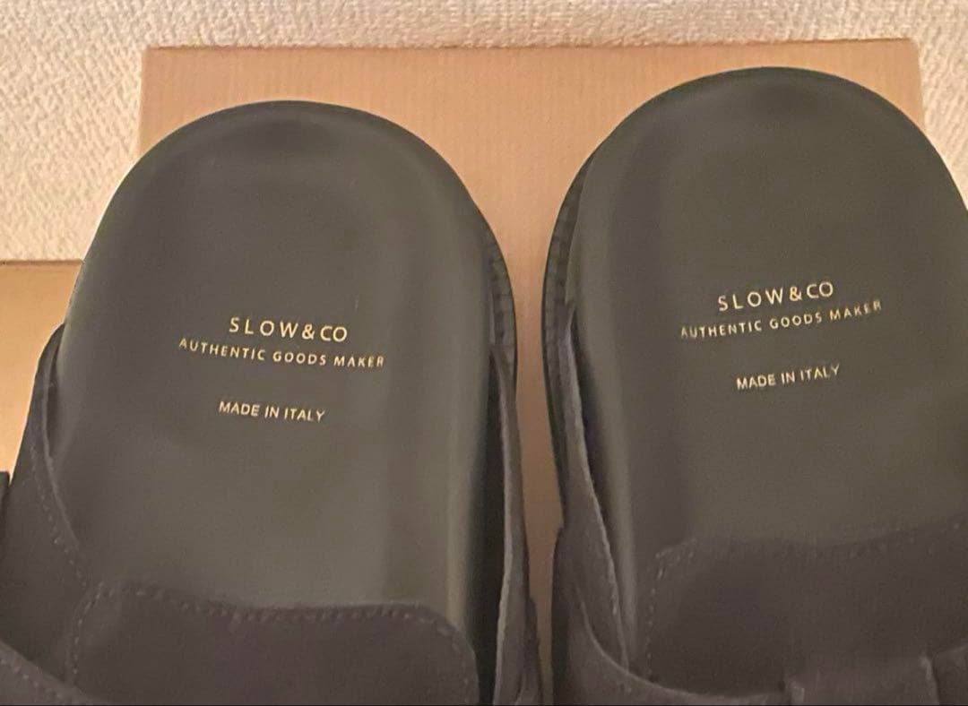 Slow & Co. スロウ ブラック スエード レザー サボ サンダル