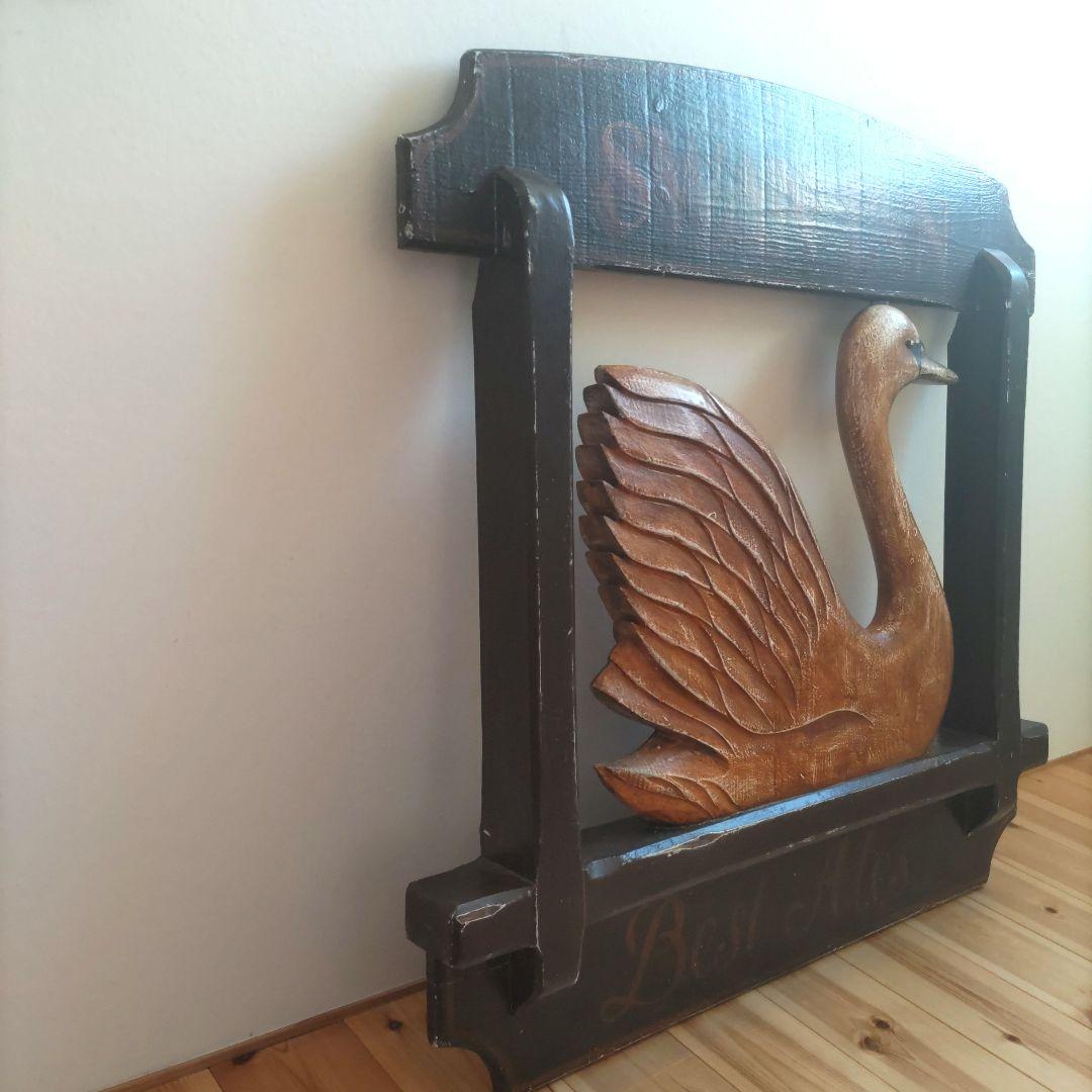 【ショップ什器に】アンティーク木製看板 イギリス SWAN INN