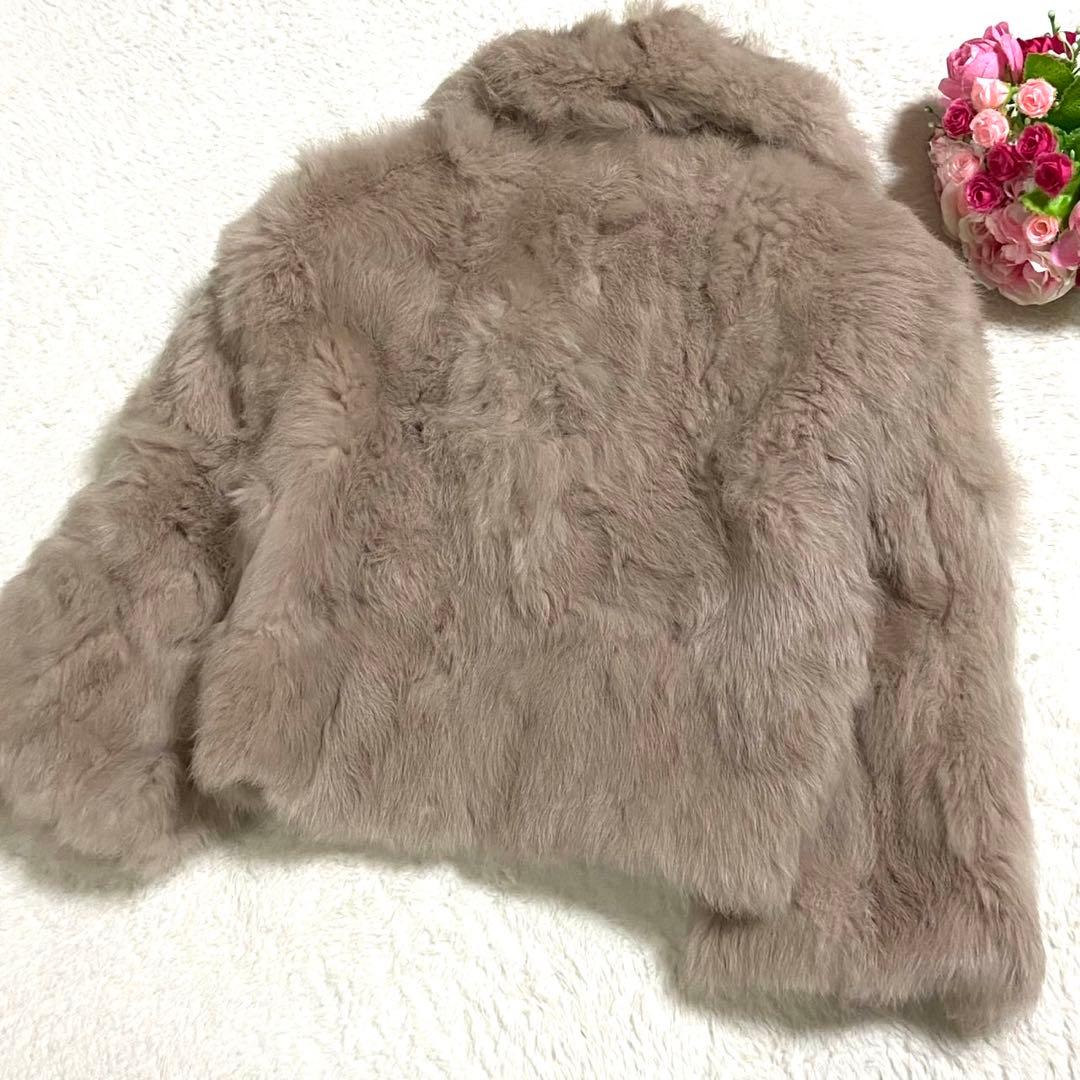【美品】ラビットファー 毛皮 コート ボリューム◎ サイズM