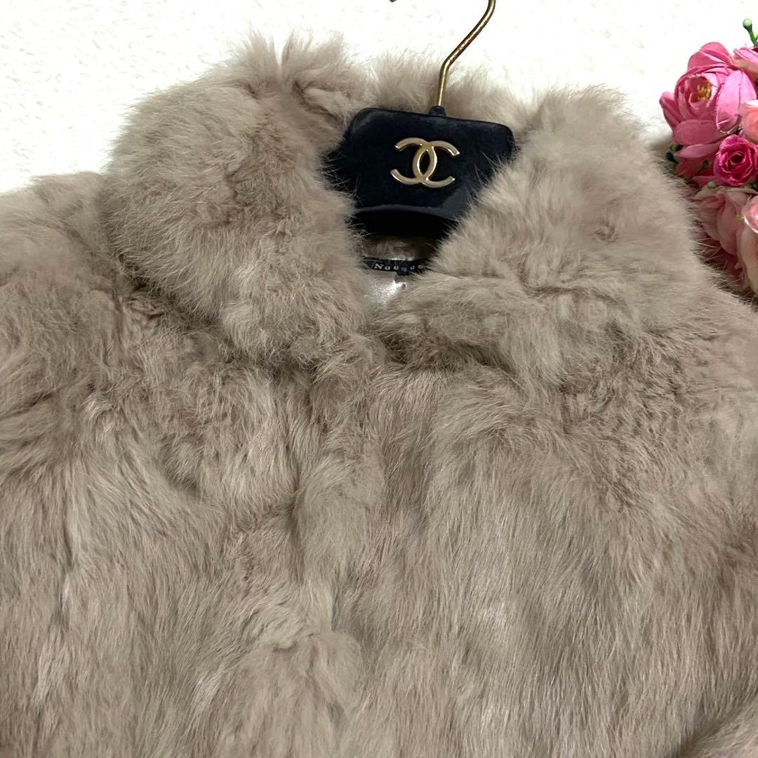 【美品】ラビットファー 毛皮 コート ボリューム◎ サイズM