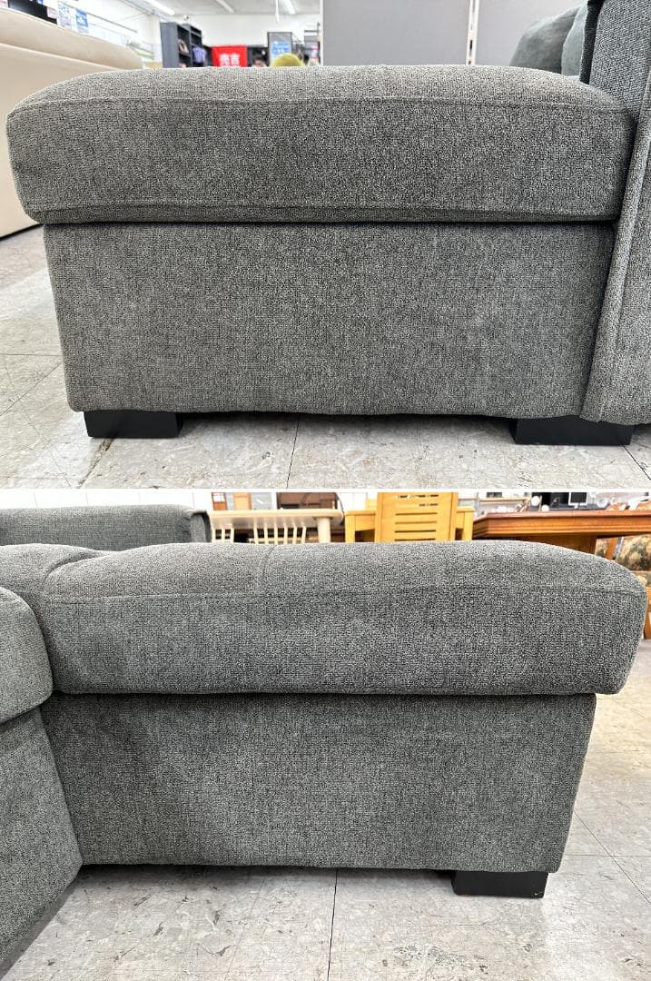 Shunovo　3人掛けソファーベッド　カウチ　収納付き　グレー