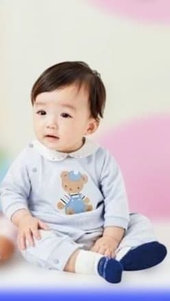 familiar ブルー ロンパース 70　水通しのみ✨️