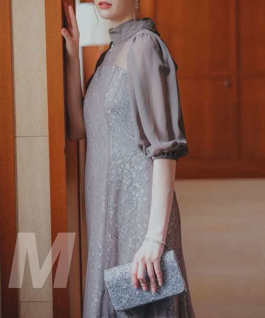 ★新品★ドリードール　フラワーレースパフスリーブドレス　結婚式　パーティー