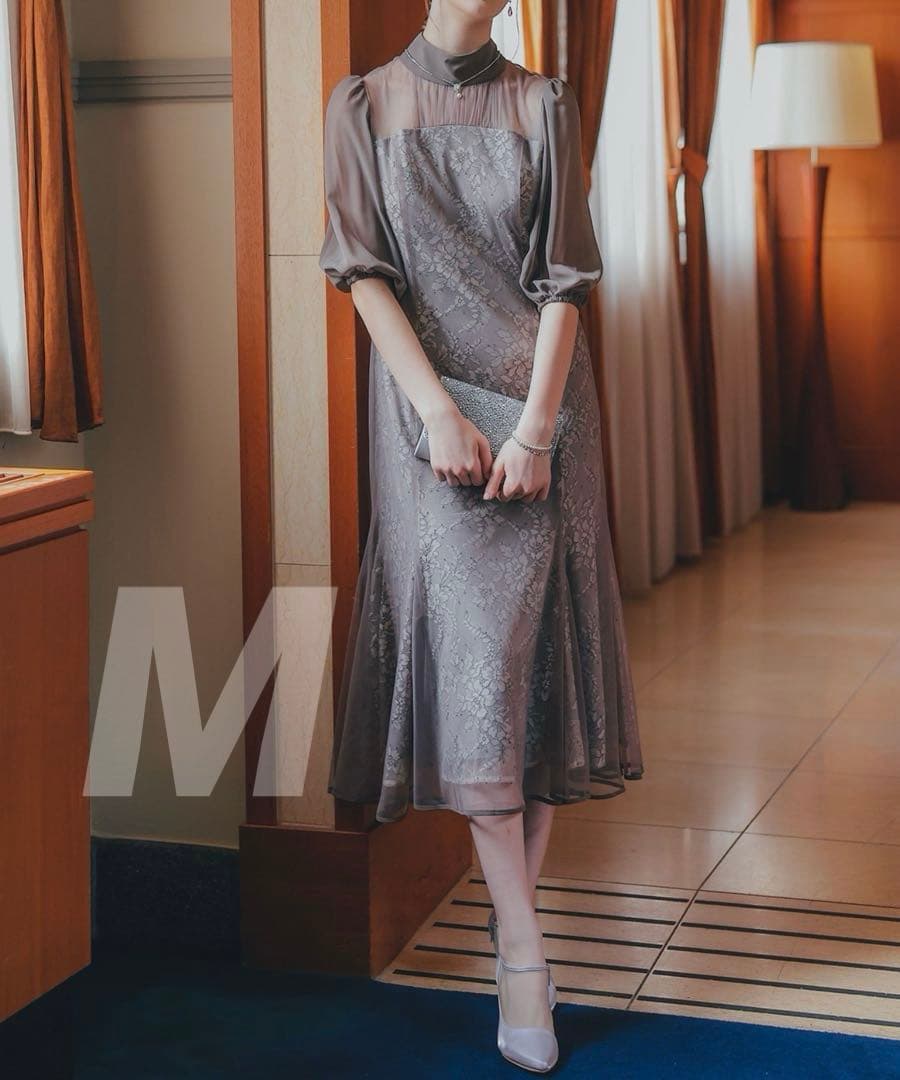 ★新品★ドリードール　フラワーレースパフスリーブドレス　結婚式　パーティー