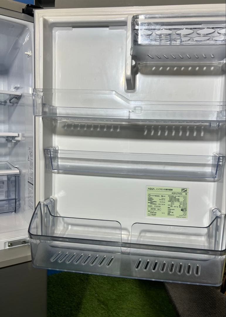 【全国送料無料】AQUA ノンフロン冷凍冷蔵庫 272L AQR-27H(S)