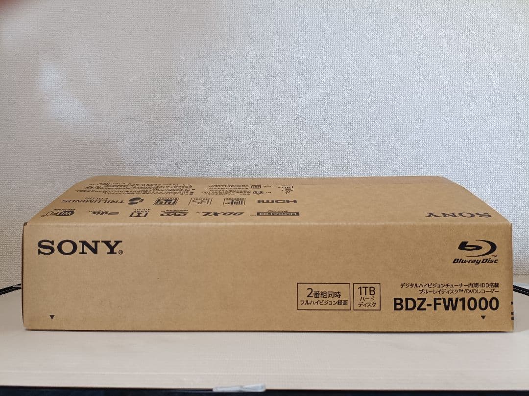 美品 SONY Blu-rayレコーダー BDZ-FW1000 元箱付き