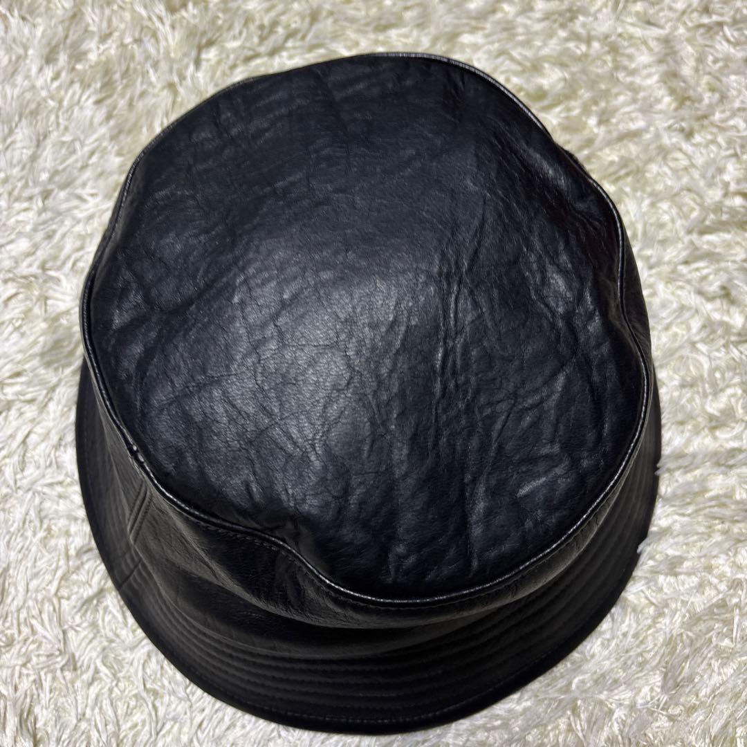 希少 ディアスキン KIJIMA TAKAYUKI レザー バケットハット 黒