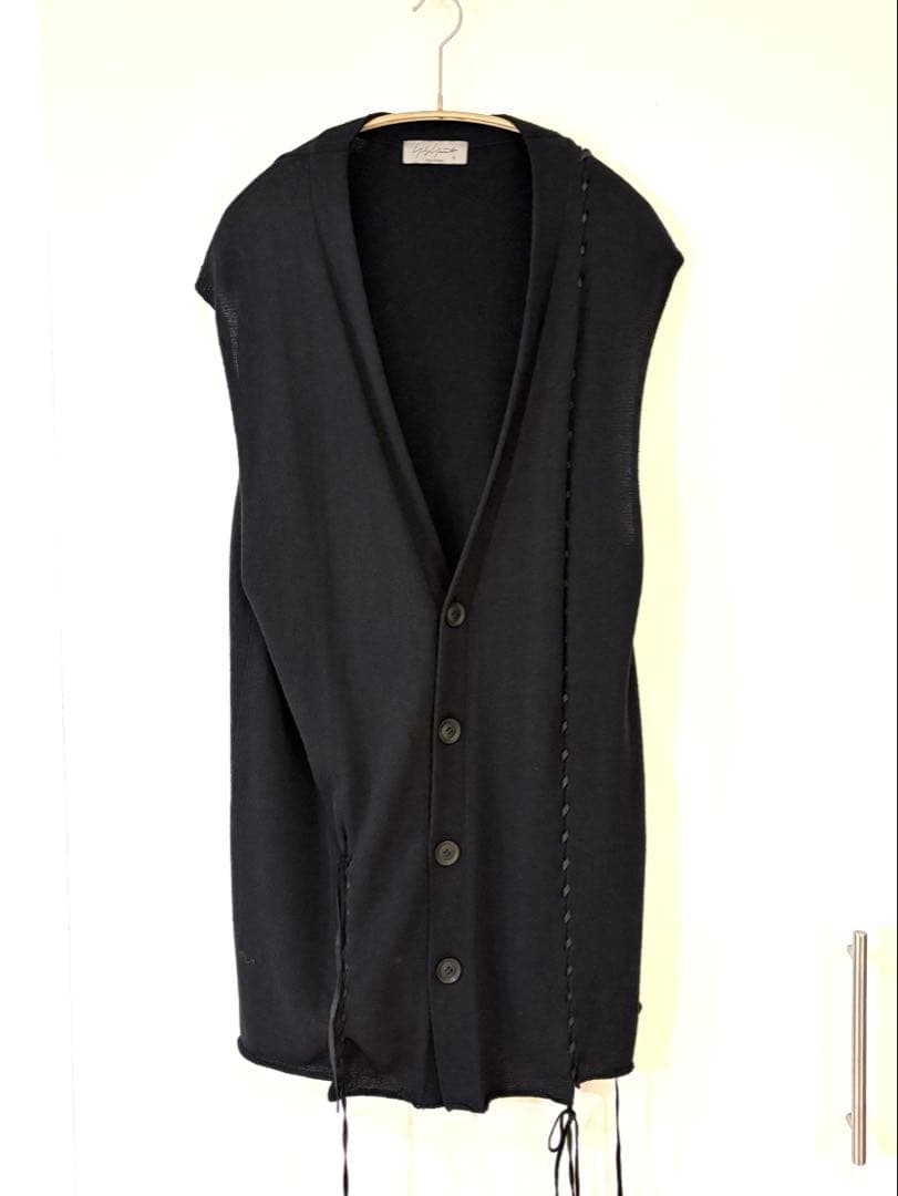 yohji yamamoto pour homme レザー紐 ニットベスト