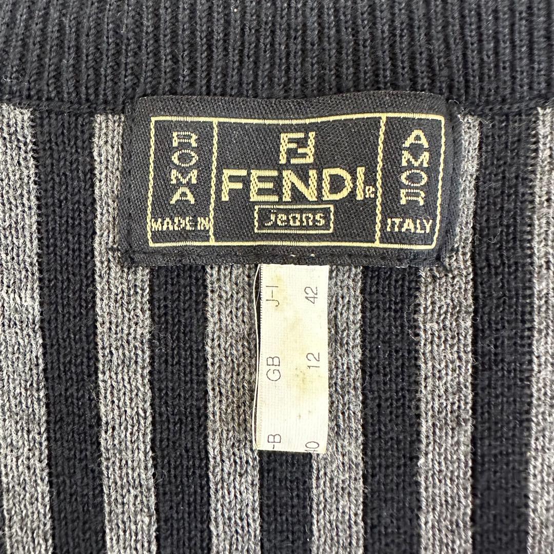 美品✨FENDI フェンディ ズッカ ベスト ニット 総柄 ヴィンテージ 42