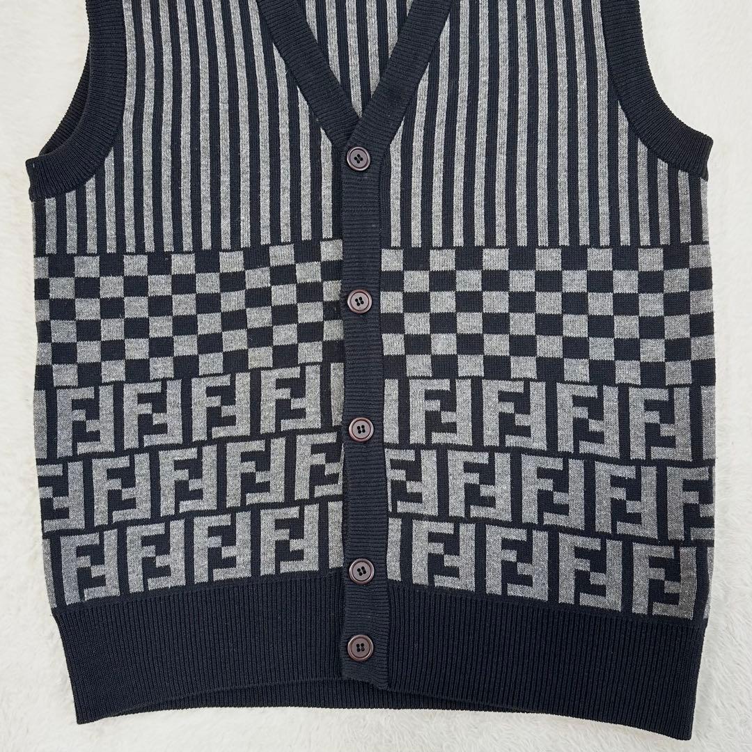 美品✨FENDI フェンディ ズッカ ベスト ニット 総柄 ヴィンテージ 42