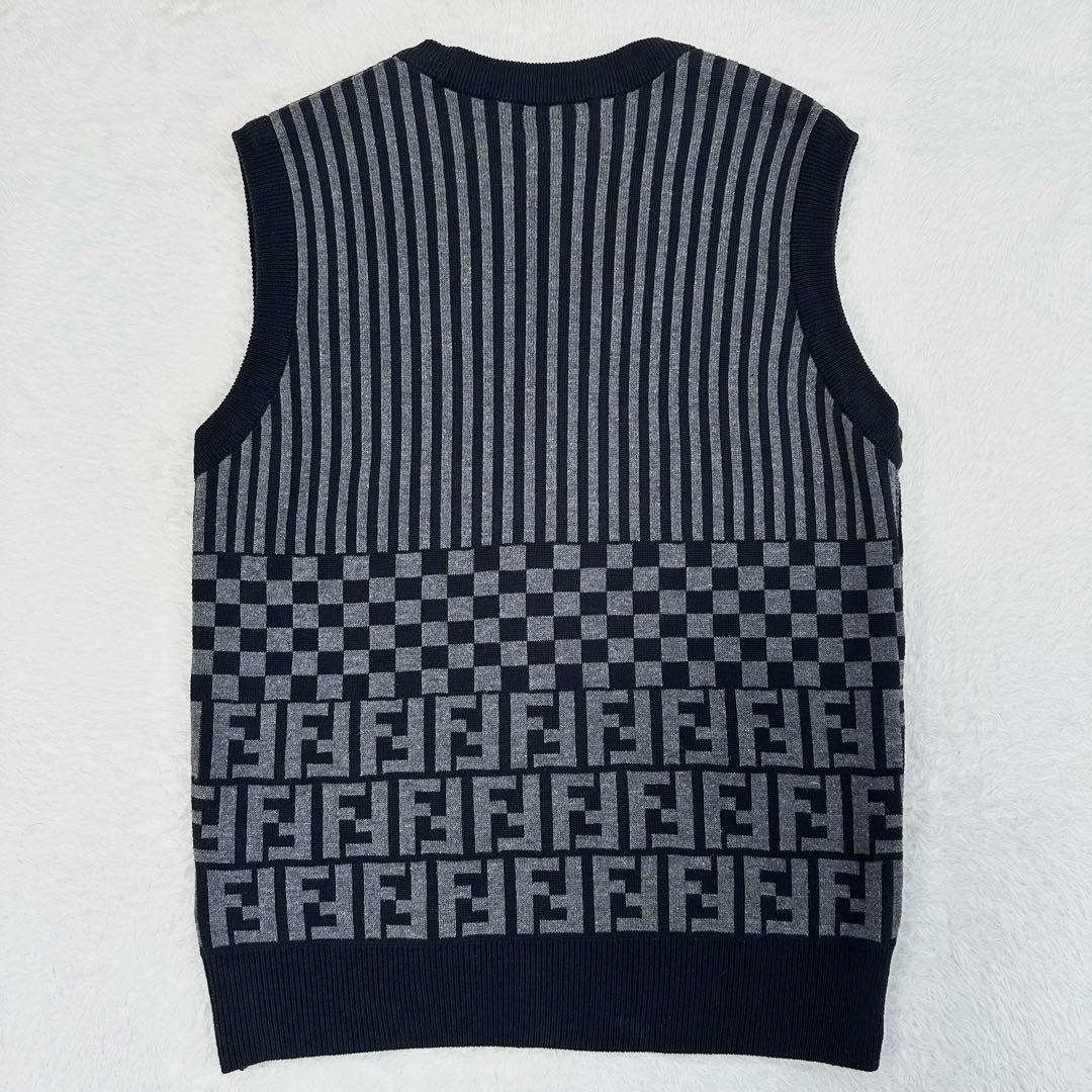 美品✨FENDI フェンディ ズッカ ベスト ニット 総柄 ヴィンテージ 42