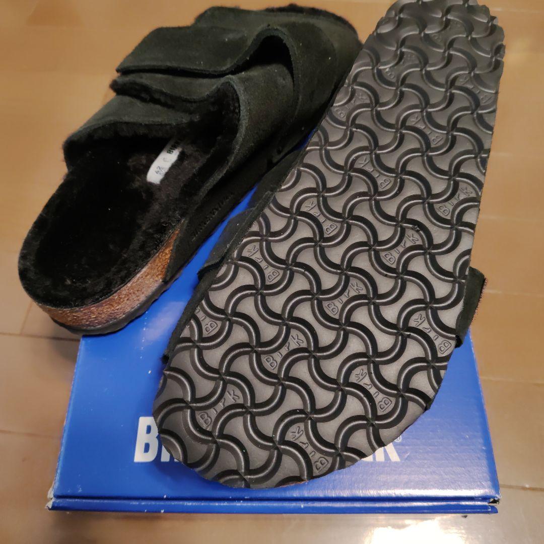 ★お値下げ新品 ビルケンシュトック Kyoto ボアファー スウェード42 黒