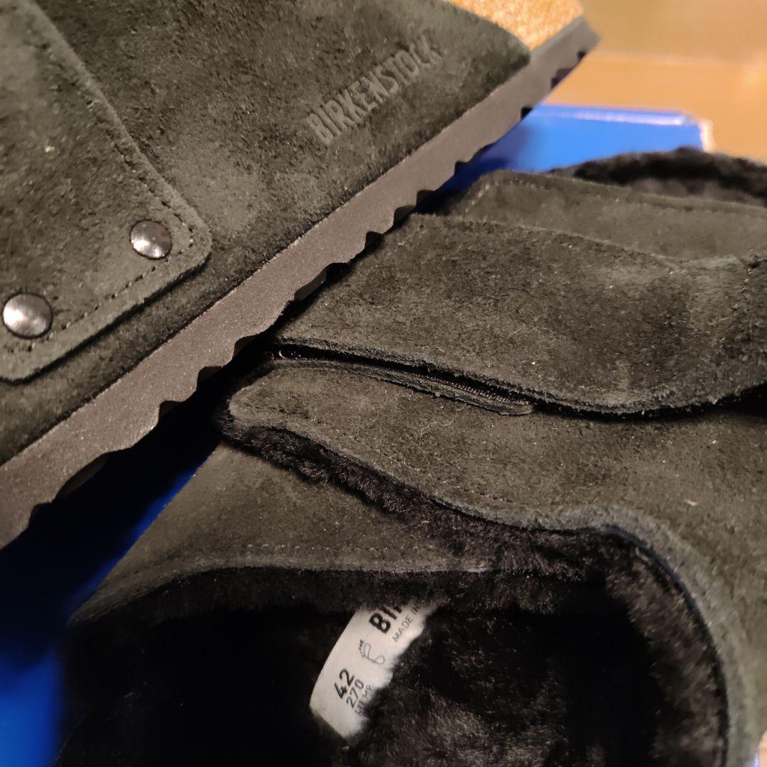 ★お値下げ新品 ビルケンシュトック Kyoto ボアファー スウェード42 黒