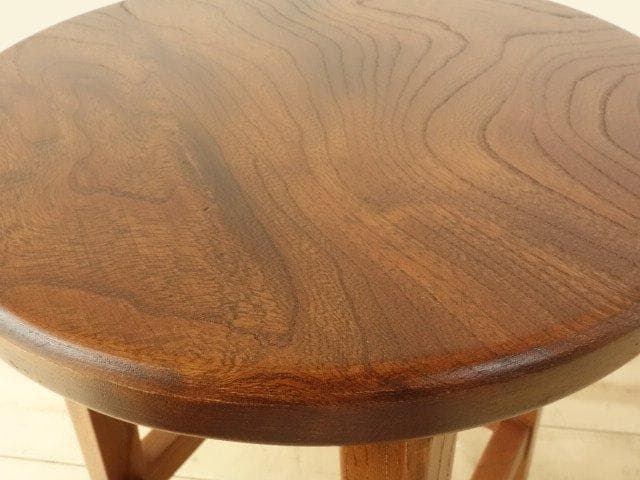 北海道手作り家具　ケヤキ（欅）材　スツールＢ　座面一枚板