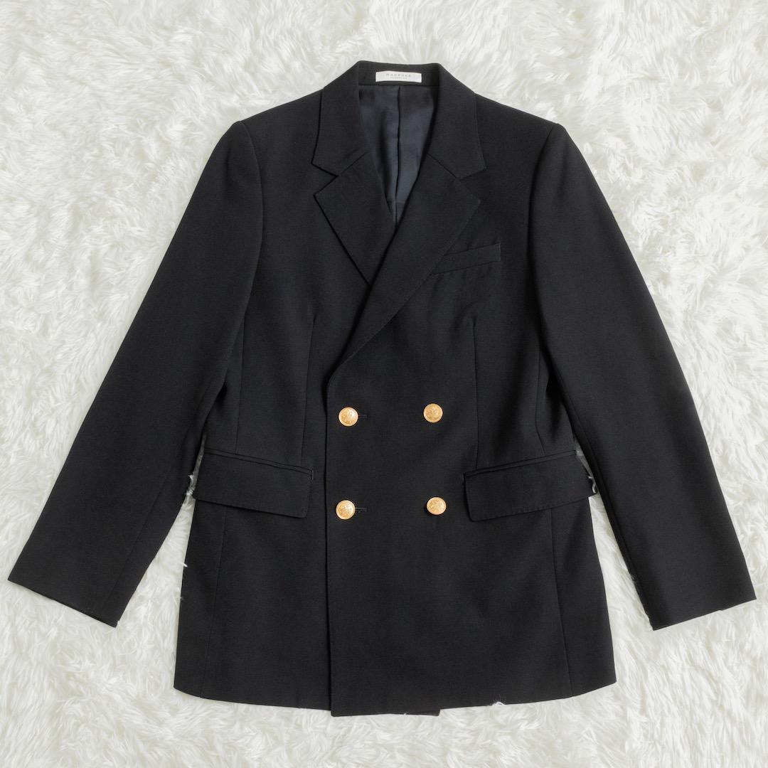 未使用 MACPHEE ビンテージギャバジン ダブルブレストジャケット 34 紺