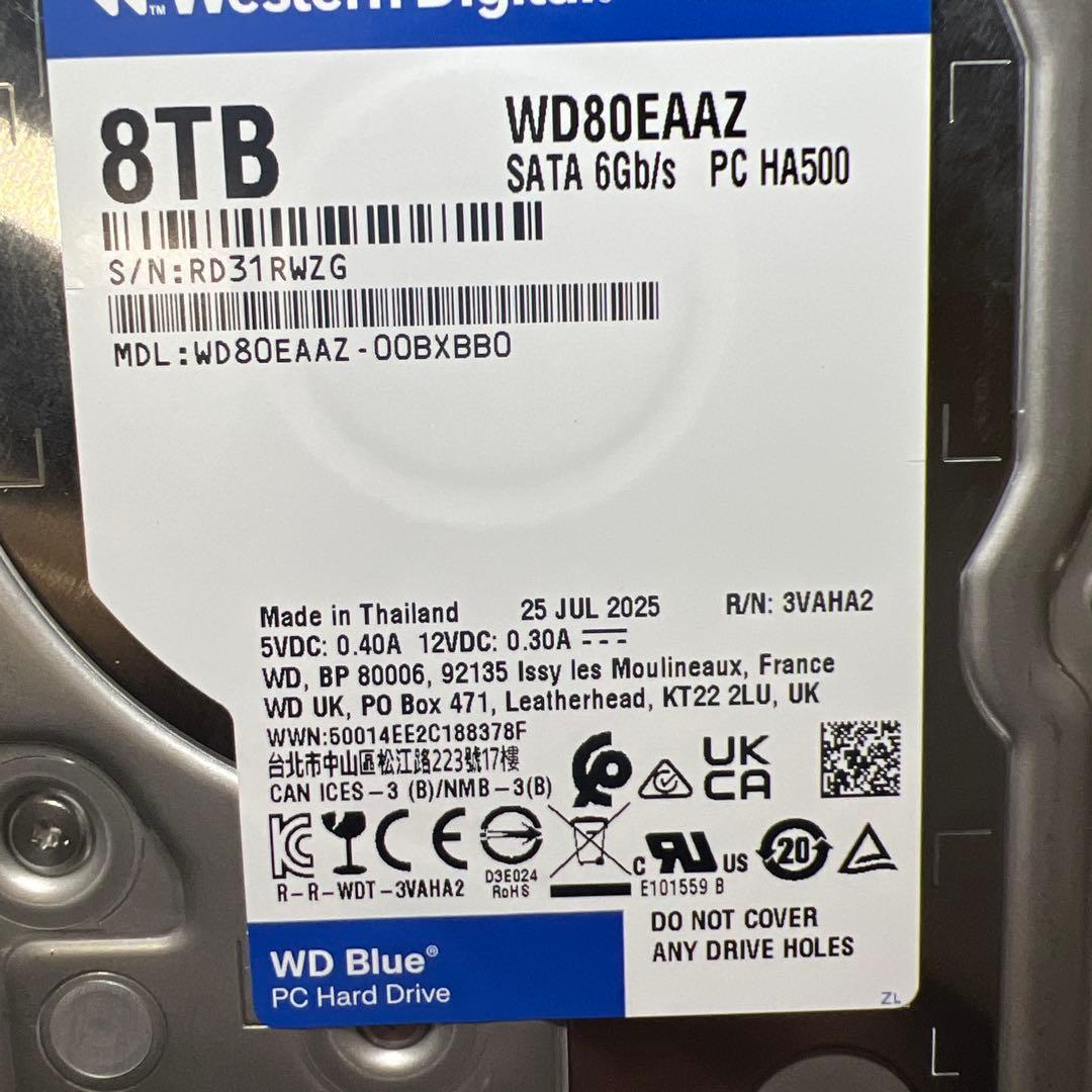 ジャンク品 Western Digital 8TB WD80EAAZ