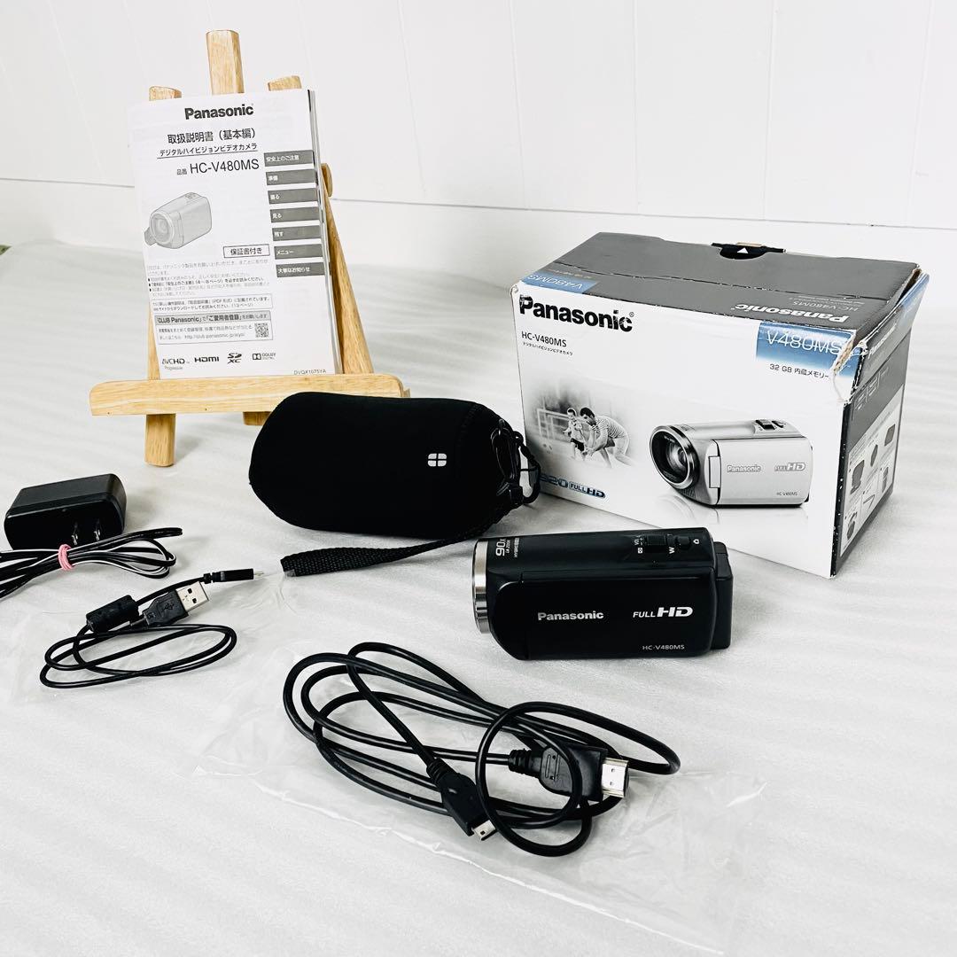 【美品】Panasonic HC-V480MS フルHDビデオカメラ ブラック