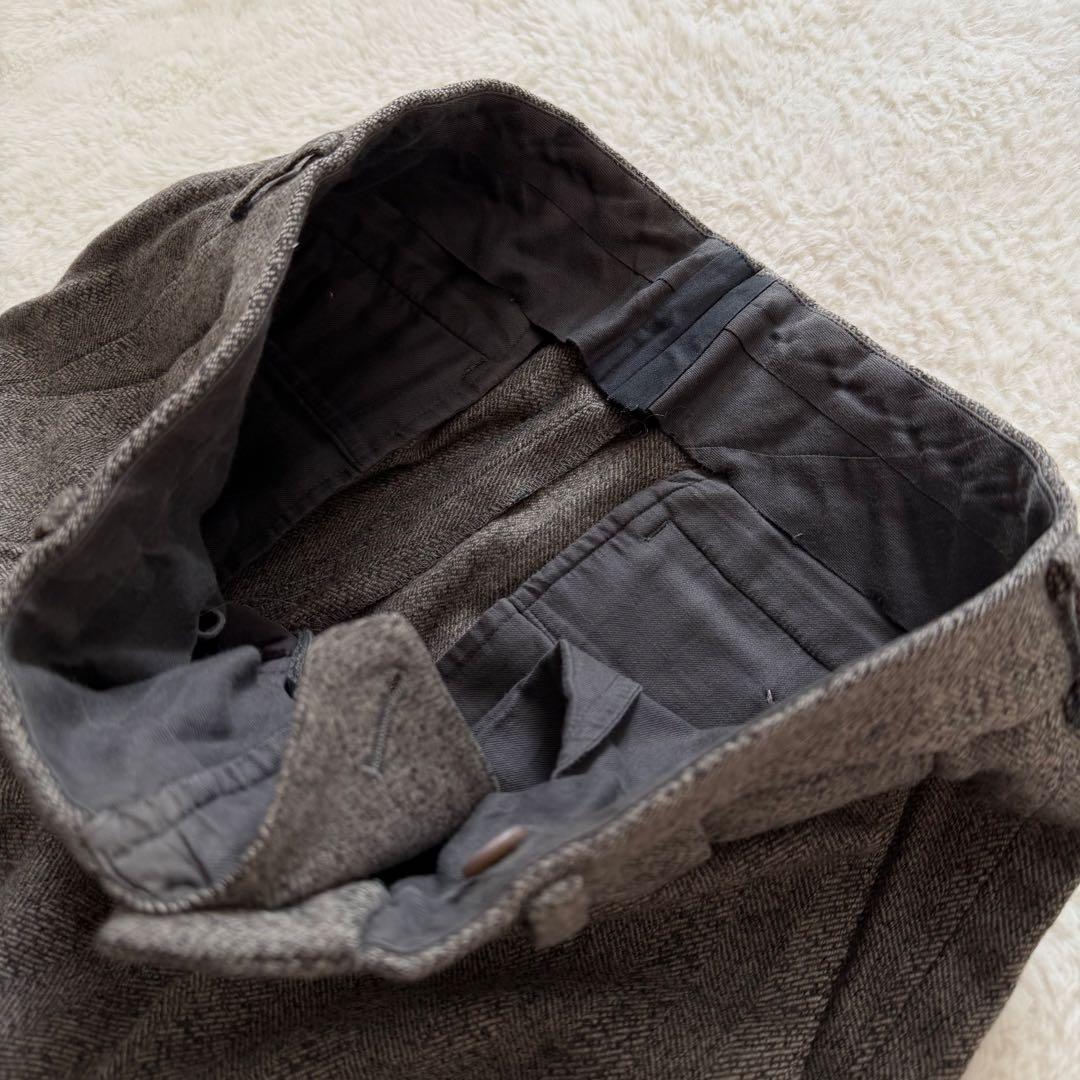 【希少】ISSEY MIYAKE MEN ウール ヘリンボーン ワイドパンツ M