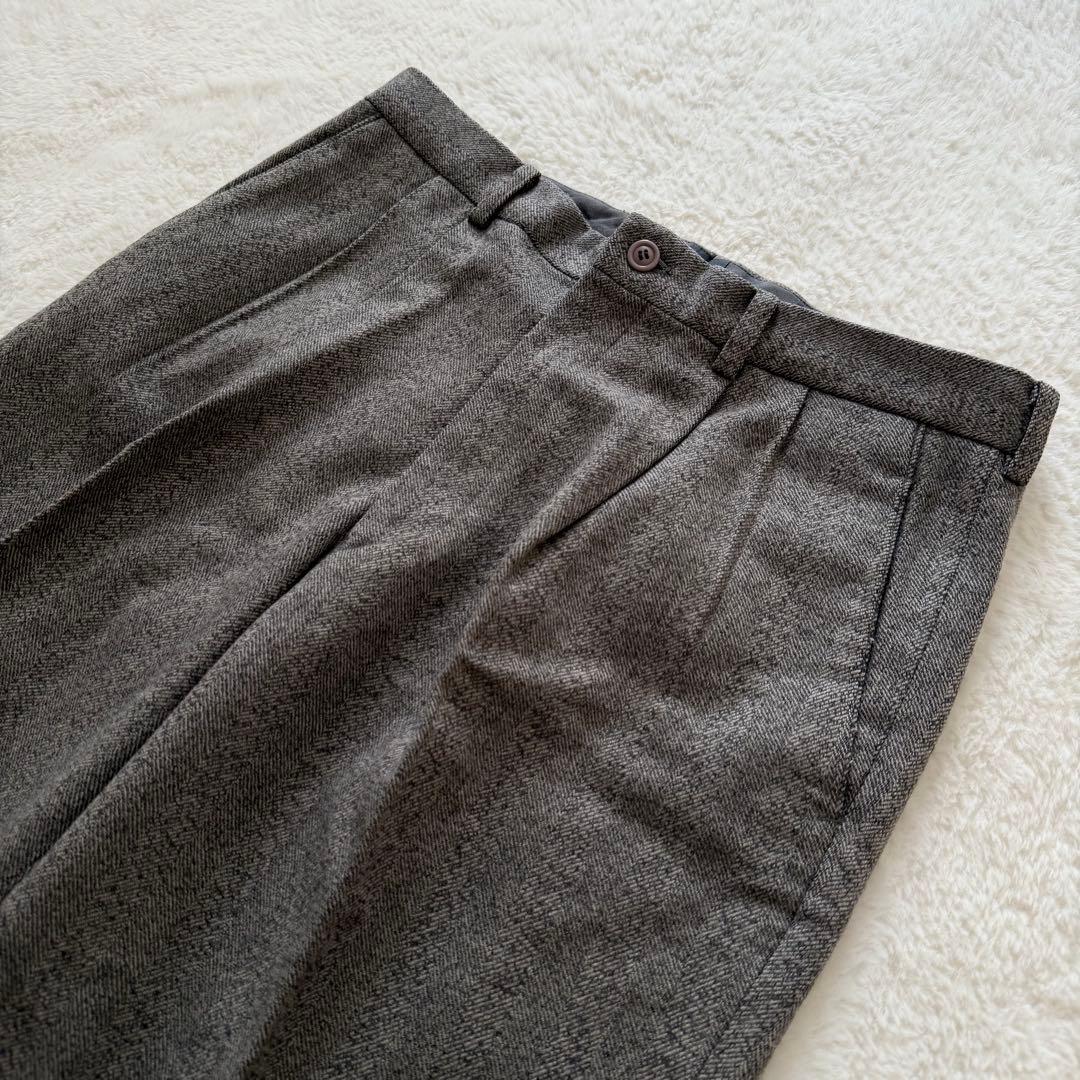 【希少】ISSEY MIYAKE MEN ウール ヘリンボーン ワイドパンツ M