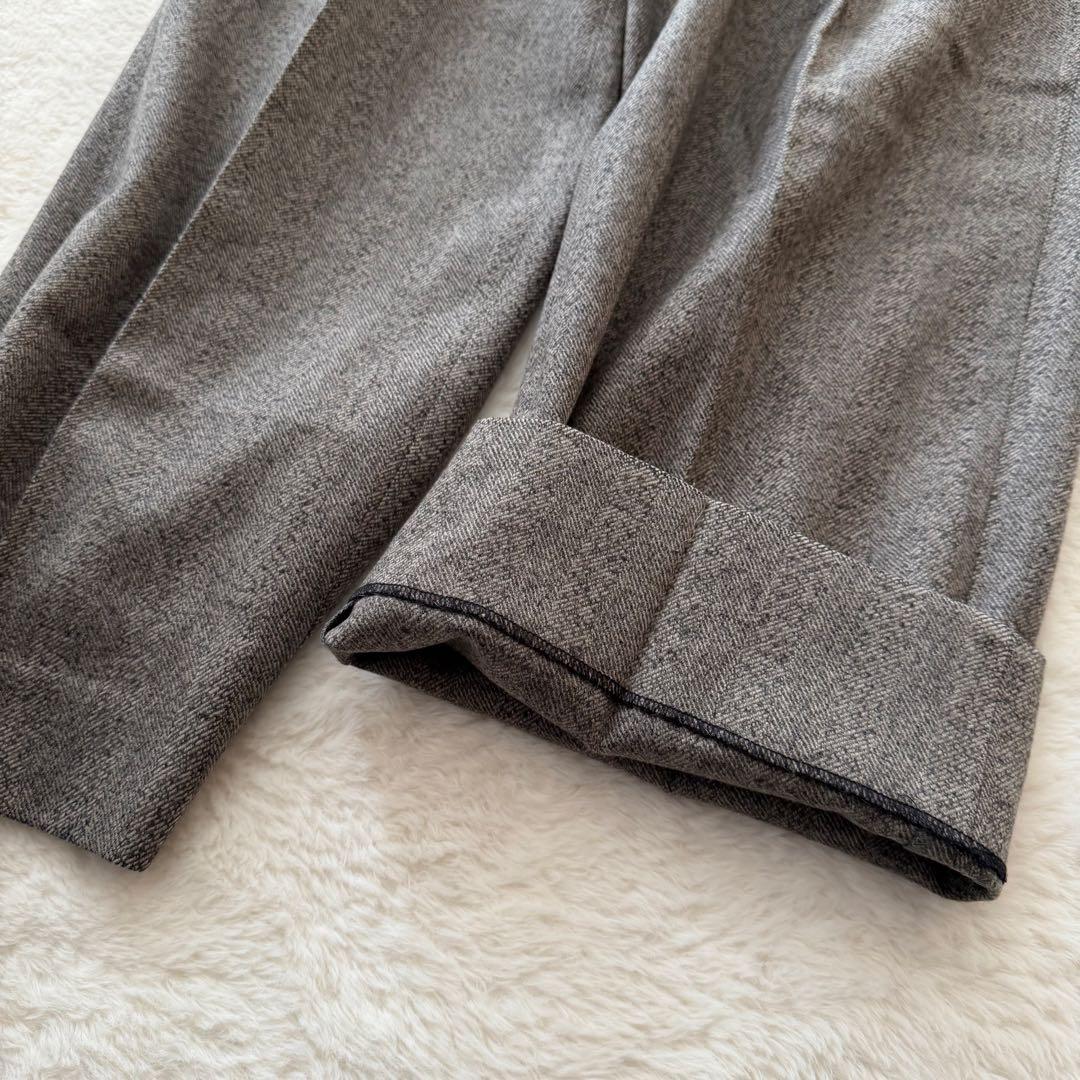 【希少】ISSEY MIYAKE MEN ウール ヘリンボーン ワイドパンツ M