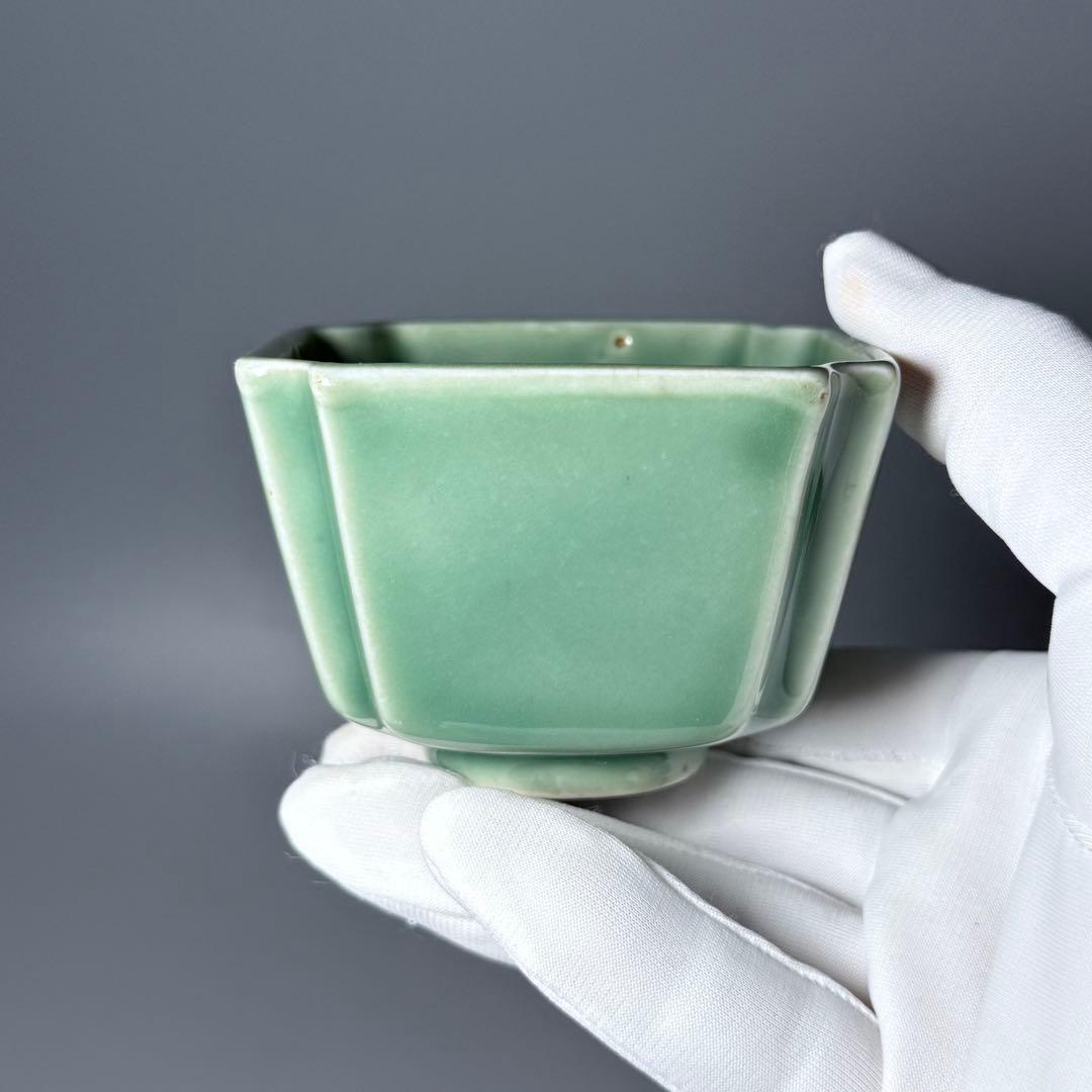 明治鍋島　隅切方形向付　五客　特注共箱付　蒐集家放出品　上品は釉薬