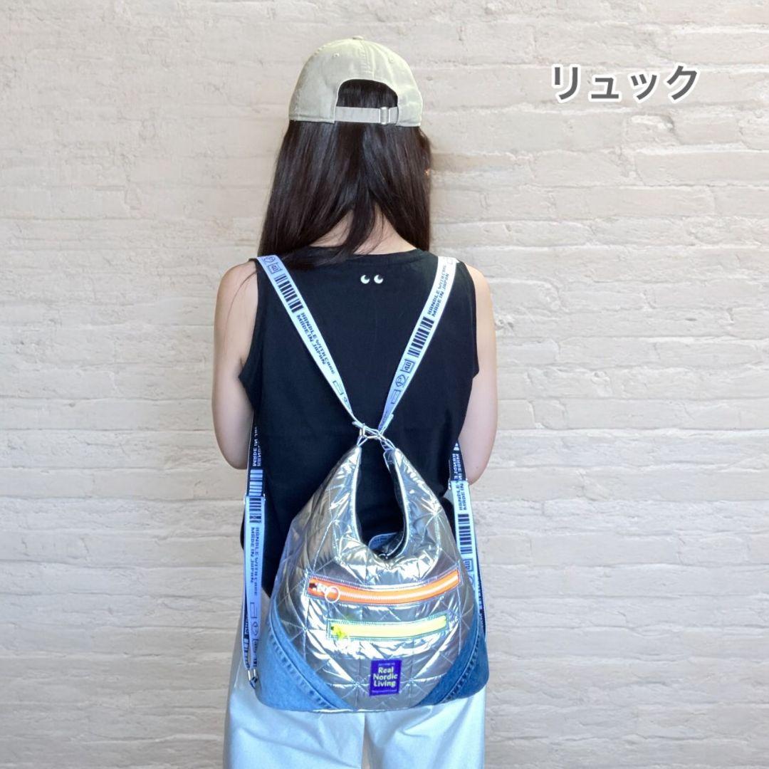 Mサイズ／3way bag／silver×デニム