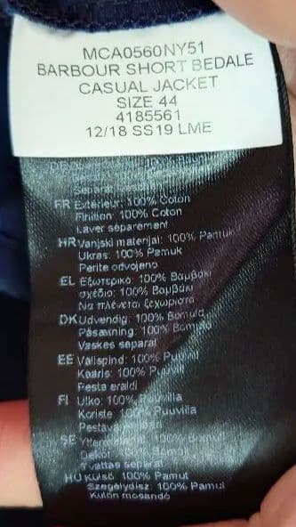 barbour SHORT BEDALE 44 ネイビー カバーオール