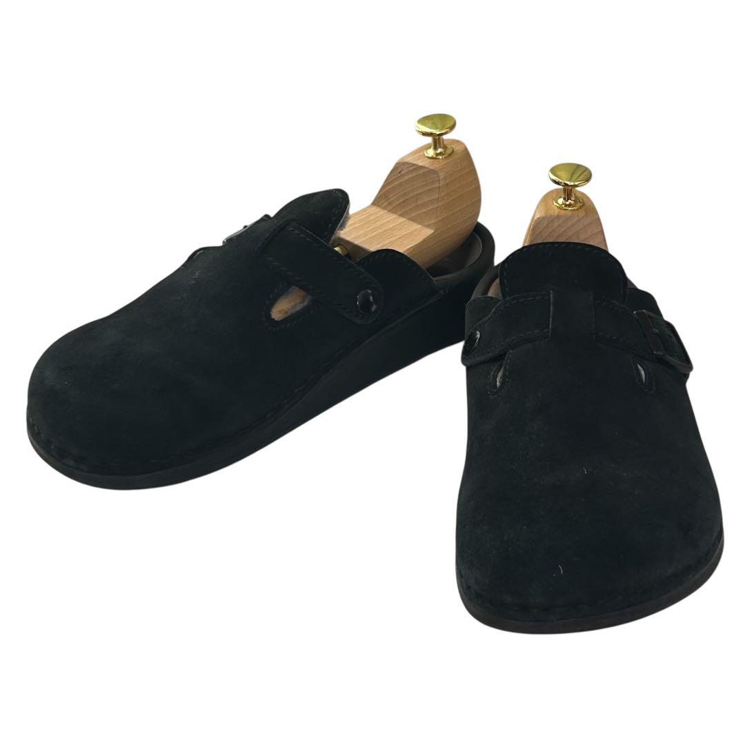 美品 ビルケンシュトックフットプリンツ スエードクロッグ ブラック 28cm