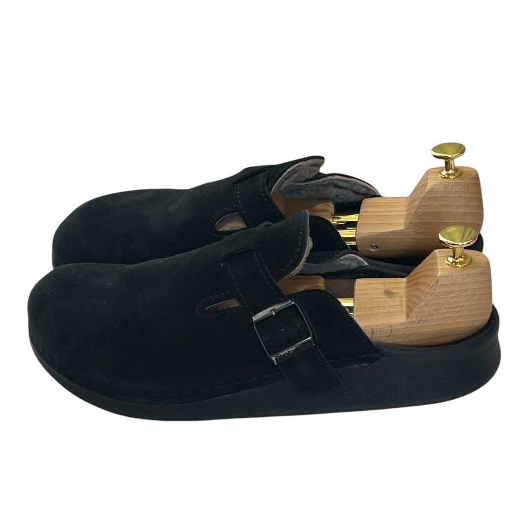 美品 ビルケンシュトックフットプリンツ スエードクロッグ ブラック 28cm