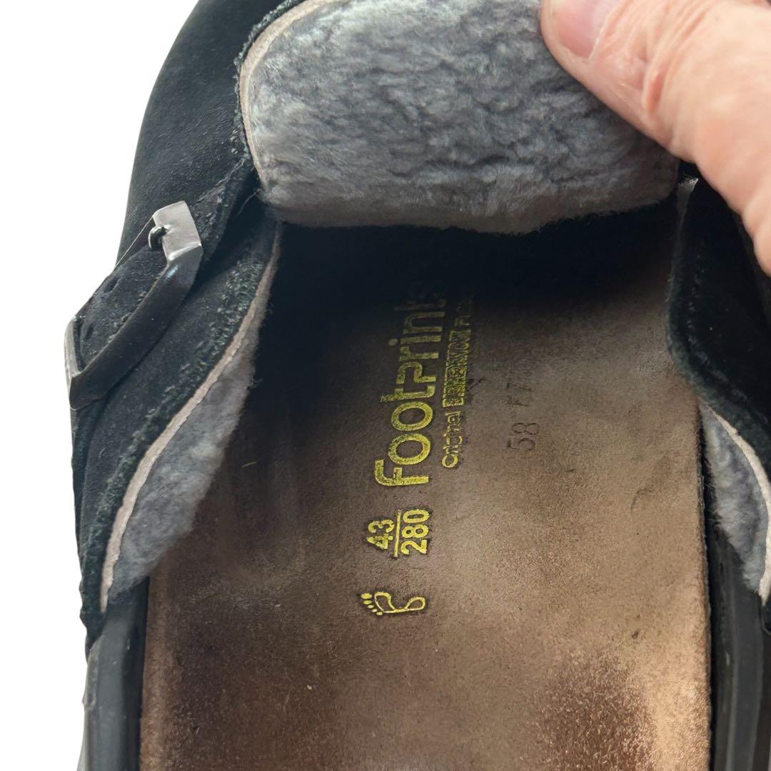 美品 ビルケンシュトックフットプリンツ スエードクロッグ ブラック 28cm