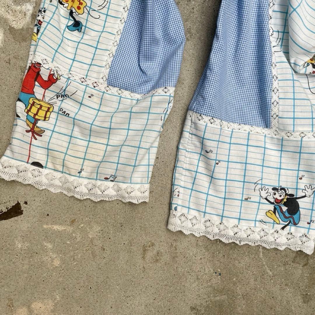リメイク ディズニー パンツ ヴィンテージ ミッキー パッチワーク レース