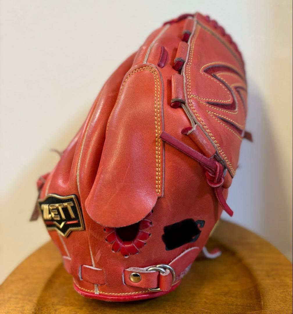 ZETT 軟式グローブ プロステオーダー　一般右投げ　投手用　赤色