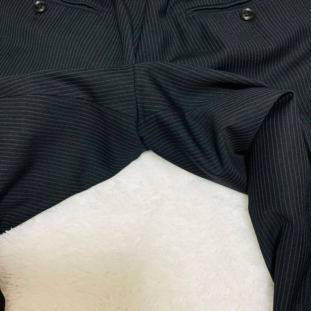美品 ポールスミス スーツ 小花柄 総裏地 ブラック ストライプ 50サイズ