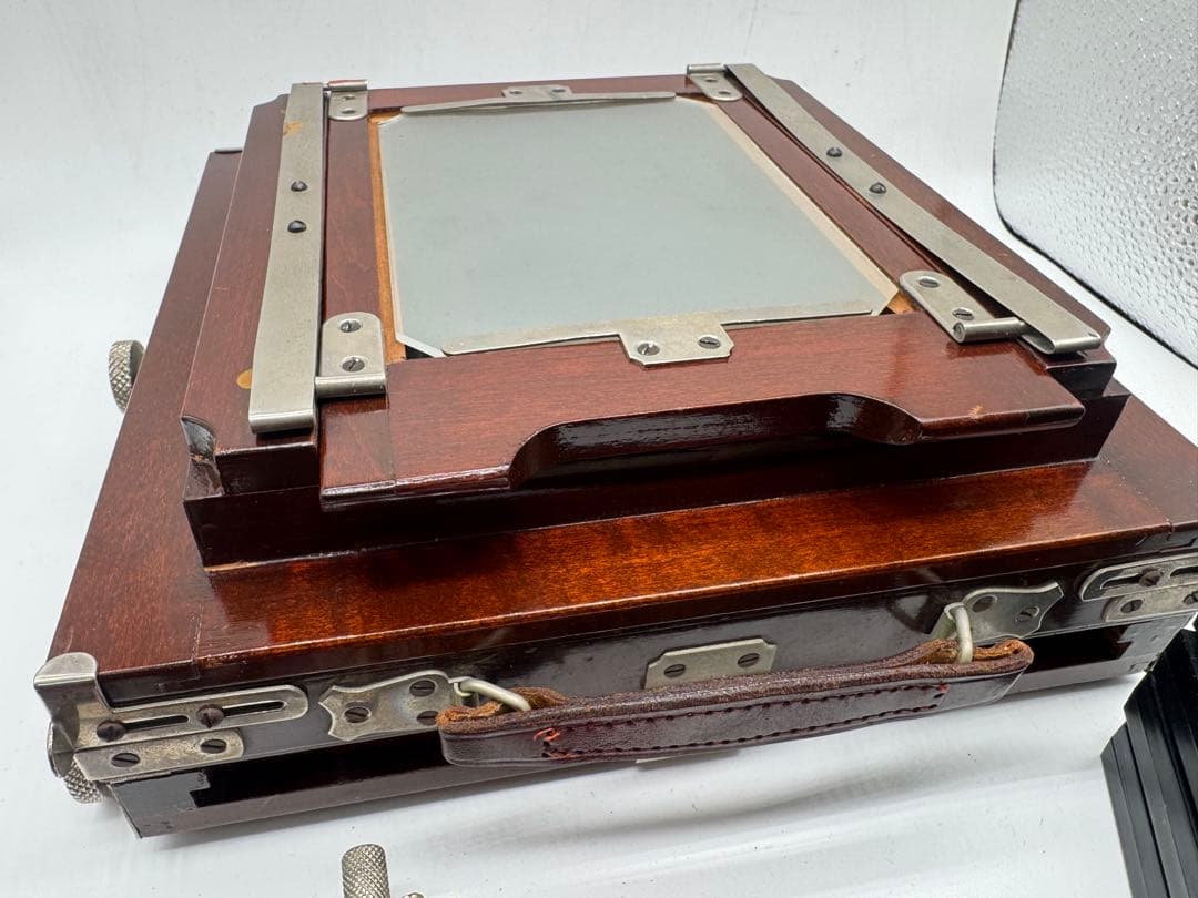 み*い様 【大判カメラ】木製大型カメラCOMPURシャッターレンズ付フィルムホル