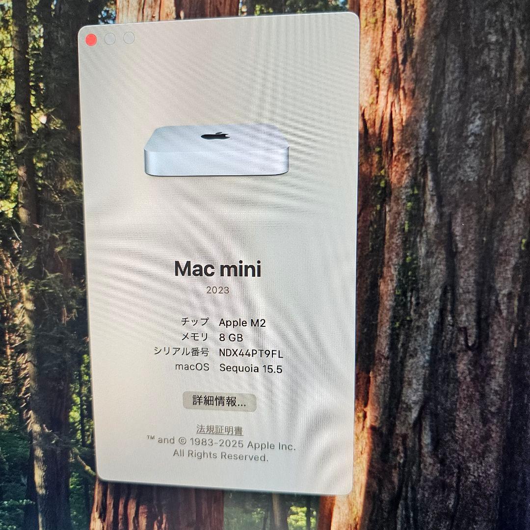 【美品】Mac mini 2023 M2 8GB 256GB MMFJ3J/A