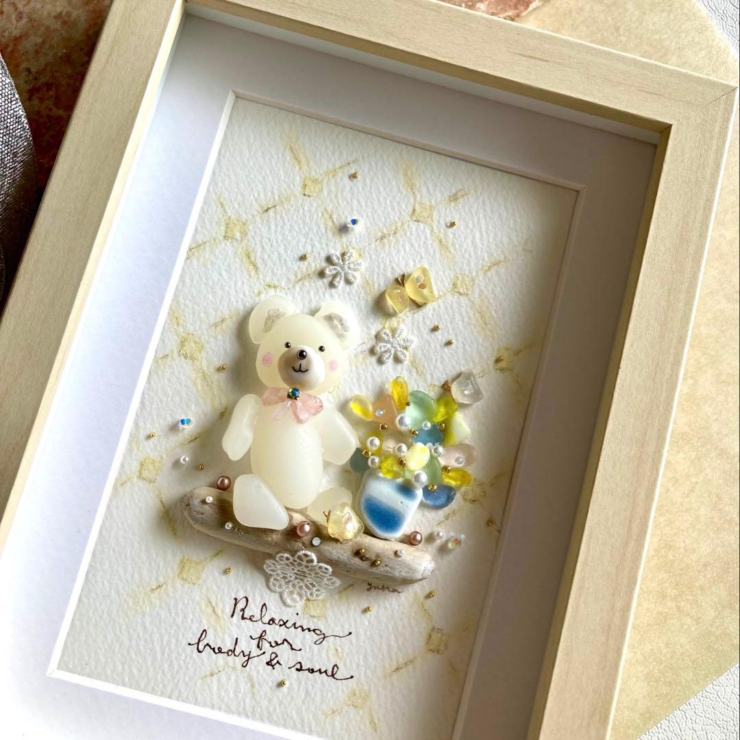 いちご　オーダー受付　シーグラス／天然石／フレームアート／手描き