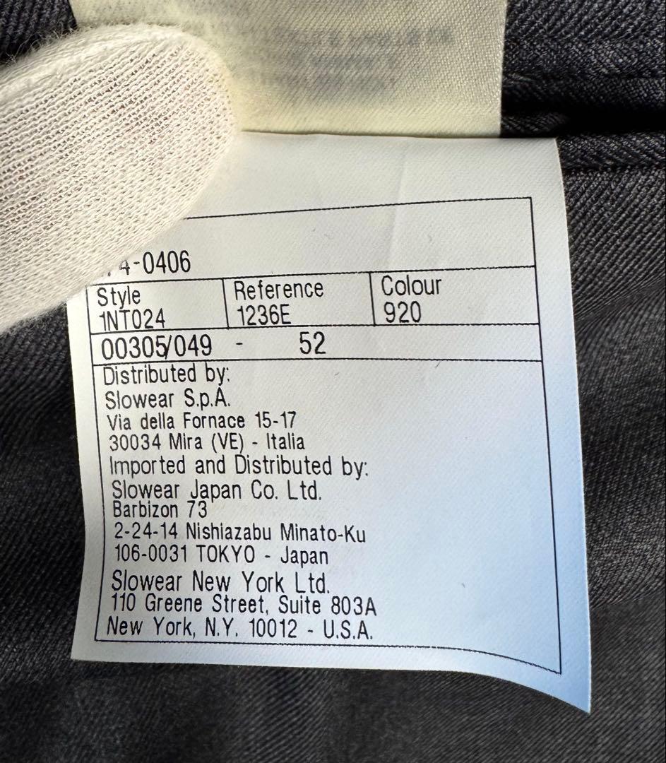 インコテックス 1NT024 スリムフィット　１プリーツパンツ