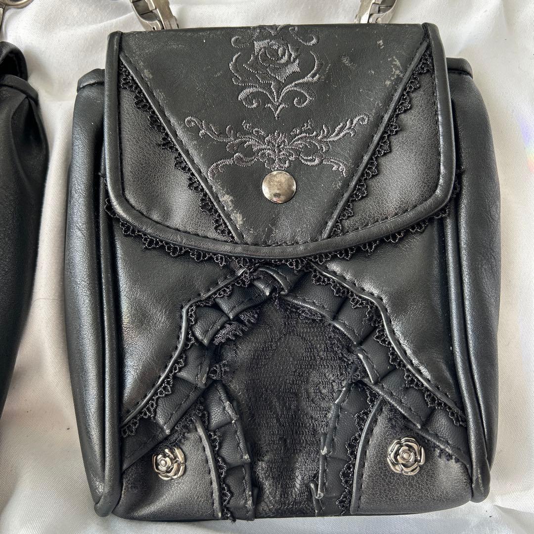 ozz onオッズオン 薔薇刺繍 フリル ウエストバック